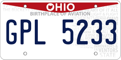 OH license plate GPL5233