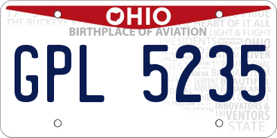 OH license plate GPL5235