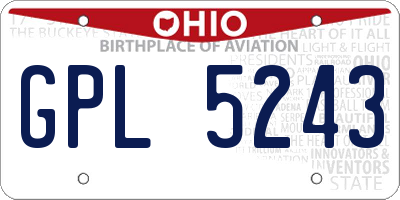 OH license plate GPL5243