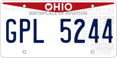 OH license plate GPL5244