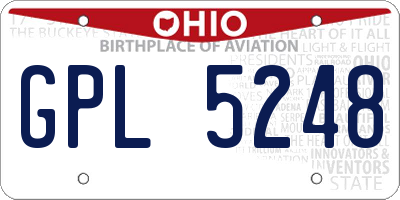 OH license plate GPL5248