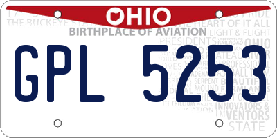 OH license plate GPL5253