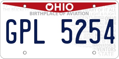 OH license plate GPL5254