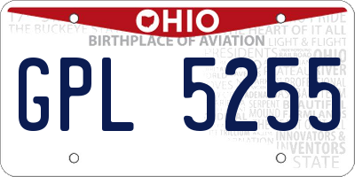 OH license plate GPL5255