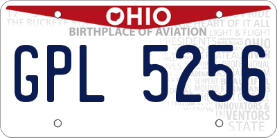 OH license plate GPL5256