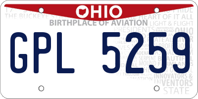 OH license plate GPL5259