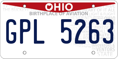 OH license plate GPL5263