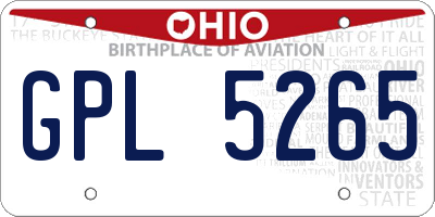 OH license plate GPL5265