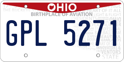 OH license plate GPL5271