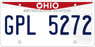 OH license plate GPL5272