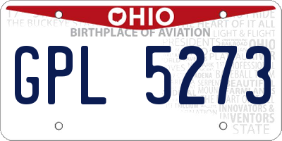 OH license plate GPL5273