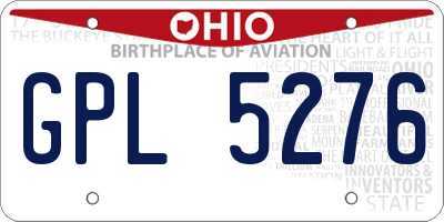 OH license plate GPL5276