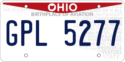 OH license plate GPL5277