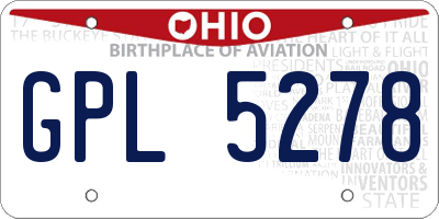 OH license plate GPL5278