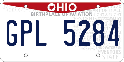 OH license plate GPL5284
