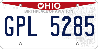 OH license plate GPL5285