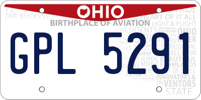 OH license plate GPL5291