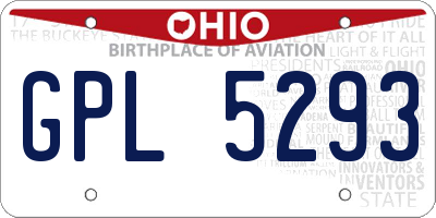 OH license plate GPL5293