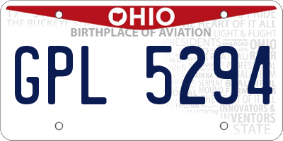 OH license plate GPL5294