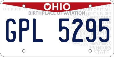 OH license plate GPL5295