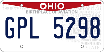 OH license plate GPL5298