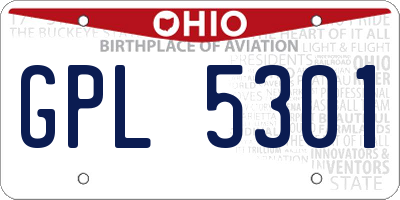 OH license plate GPL5301