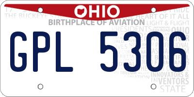 OH license plate GPL5306