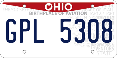 OH license plate GPL5308