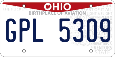 OH license plate GPL5309