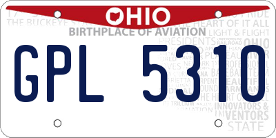OH license plate GPL5310