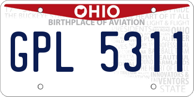 OH license plate GPL5311