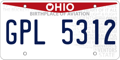 OH license plate GPL5312