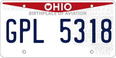 OH license plate GPL5318