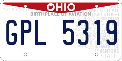 OH license plate GPL5319