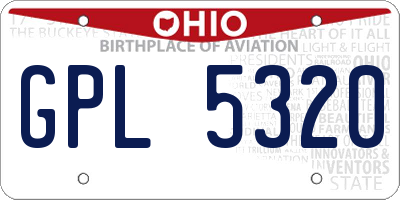 OH license plate GPL5320
