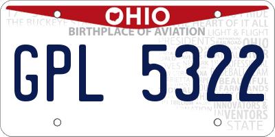 OH license plate GPL5322