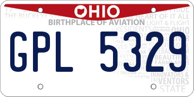 OH license plate GPL5329