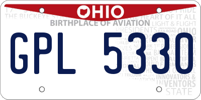 OH license plate GPL5330