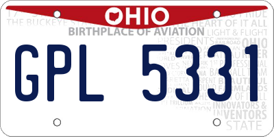 OH license plate GPL5331