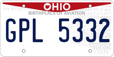 OH license plate GPL5332