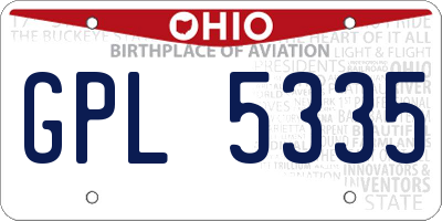 OH license plate GPL5335