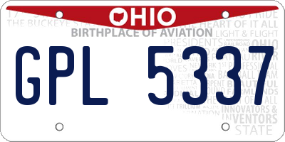 OH license plate GPL5337