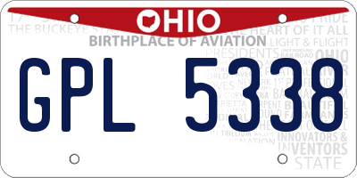 OH license plate GPL5338