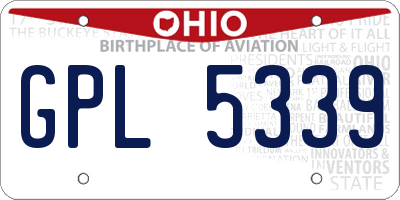 OH license plate GPL5339