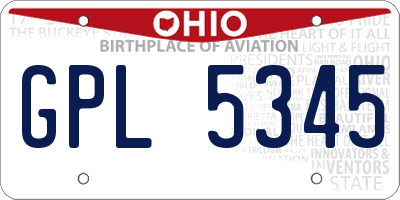 OH license plate GPL5345