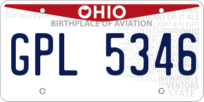 OH license plate GPL5346