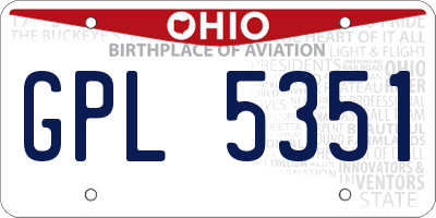 OH license plate GPL5351