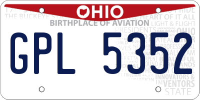 OH license plate GPL5352