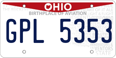 OH license plate GPL5353