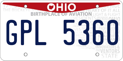 OH license plate GPL5360